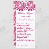 25 4x9結婚式 プログラムフシアホワイトダマスクレースPri プログラム (正面/裏面)