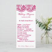 25 4x9結婚式 プログラムフシアホワイトダマスクレースPri プログラム (スタンド正面)