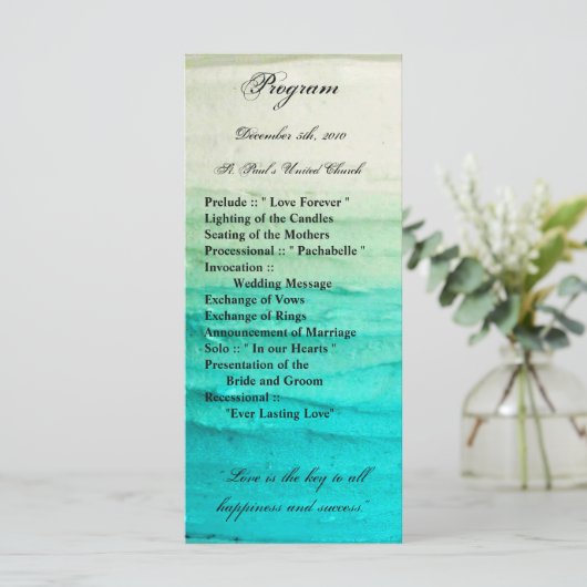 25 4x9結婚式 プログラムブグラデーションルーつや消し プログラム (スタンド正面)