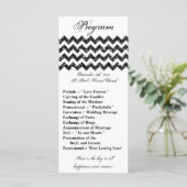 25 4x9結婚式 プログラムブラックグリッターシェブロンツィヒ プログラム (スタンド正面)