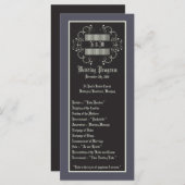 25 4x9結婚式 プログラムブラックタイアジェンシフィリグリー プログラム (正面/裏面)