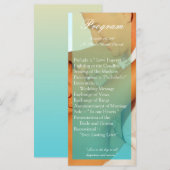 25 4x9結婚式 プログラムブルーサンセットグラデーションフェードティール（緑がかった色） プログラム (正面/裏面)