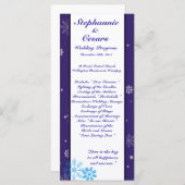 25 4x9結婚式 プログラムホワイトスノーフレーク プログラム (正面/裏面)