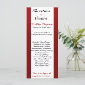 25 4x9結婚式 プログラムホワイトツリーレッドブラックストライプ プログラム (スタンド正面)