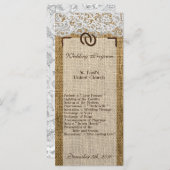 25 4x9結婚式 プログラムホースシューズオンバーラップレース プログラム (正面/裏面)