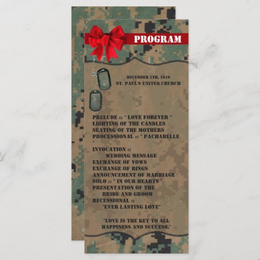 25 4x9結婚式 プログラムマリンデジタルプリントユニット プログラム (正面/裏面)