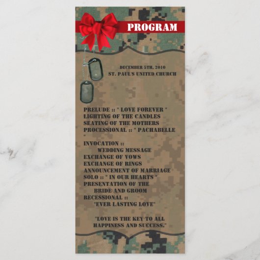 25 4x9結婚式 プログラムマリンデジタルプリントユニット プログラム (正面)