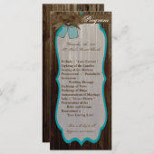 25 4x9結婚式 プログラムメイスンジャーイニシャル 素朴 プログラム (正面/裏面)