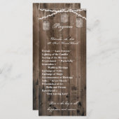 25 4x9結婚式 プログラムメイスンジャールストリングライトバー プログラム (正面/裏面)