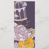 25 4x9結婚式 プログラムヴィンテージプラムマスタードバラ プログラム (裏面)