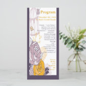 25 4x9結婚式 プログラムヴィンテージプラムマスタードバラ プログラム (スタンド正面)