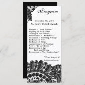 25 4x9結婚式 プログラムヴィンテージレースアップリケドリー プログラム (正面/裏面)