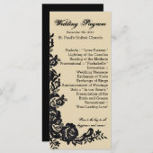 25 4x9結婚式 プログラムヴィンテージレースアップリケドリー プログラム (正面/裏面)