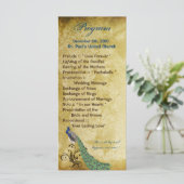 25 4x9結婚式 プログラム孔雀ヴィンテージ羽根 プログラム (スタンド正面)