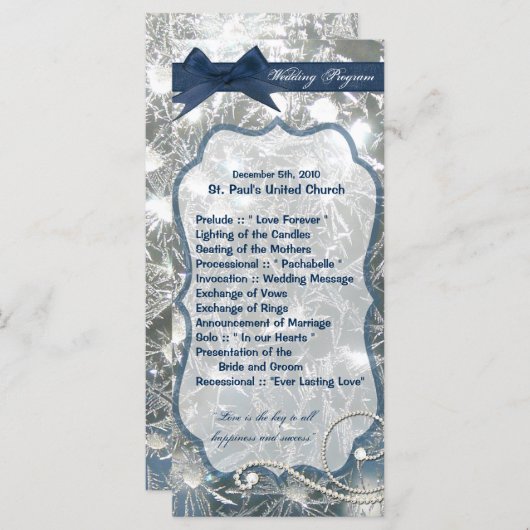 25 4x9結婚式 プログラム粉砕された氷壊れた冬 プログラム (正面/裏面)
