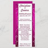 25 4x9結婚式 プログラム紙飛行機パープルループプール プログラム (正面/裏面)