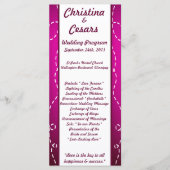 25 4x9結婚式 プログラム紙飛行機パープルループプール プログラム (正面)