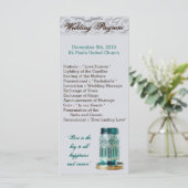 25 4x9結婚式 プログラム素朴カントリーメイソンジャー プログラム (スタンド正面)