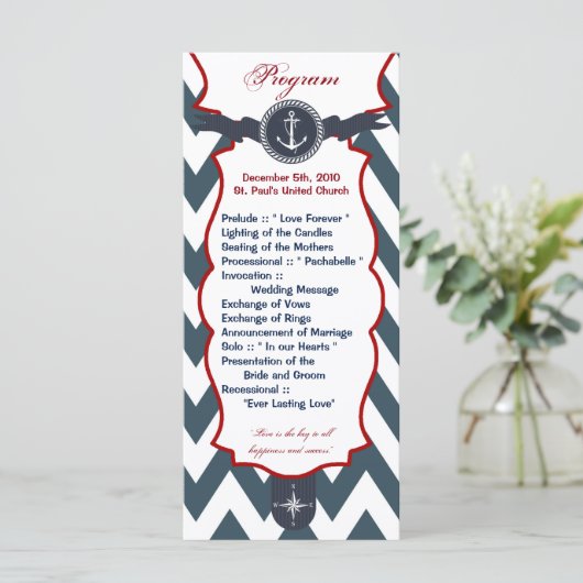 25 4x9結婚式 プログラム航海のいかりコンパスOce プログラム (スタンド正面)