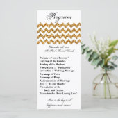 25 4x9結婚式 プログラム金ゴールドグリッターChevron Zig プログラム (スタンド正面)