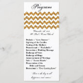 25 4x9結婚式 プログラム金ゴールドグリッターChevron Zig プログラム (正面)