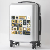 25 Advent Calendar Stickers black gold Christmas シール (スーツケース)
