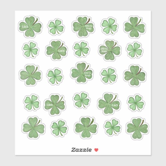 25 Amazing Shamrock Vinyl Stickersのセット シール (シート)