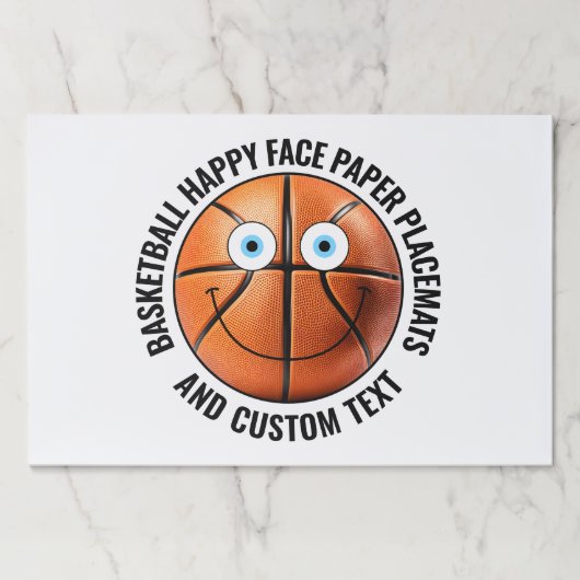 25 Custom Basketball BLUE EYES Happy Face Placemat ペーパーパッド (正面)