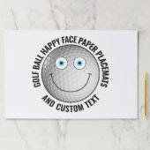 25 Custom Golf Party BLUE EYES Happy Face Placemat ペーパーパッド (インサイチュ)