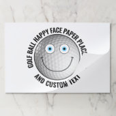 25 Custom Golf Party BLUE EYES Happy Face Placemat ペーパーパッド (折り畳み)