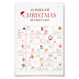 25 Days of Christmas Bucket List Art フォトプリント