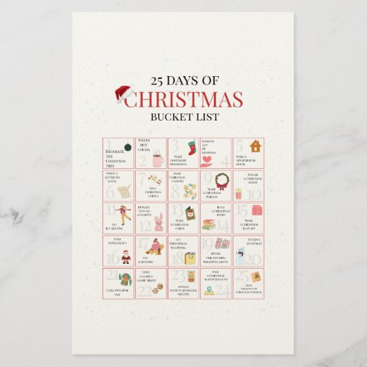 25 Days of Christmas Bucket List Art 便箋 (正面)