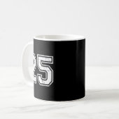 25 Number Twenty-five Team Srts Nge Varsity Matchi コーヒーマグカップ (正面左)