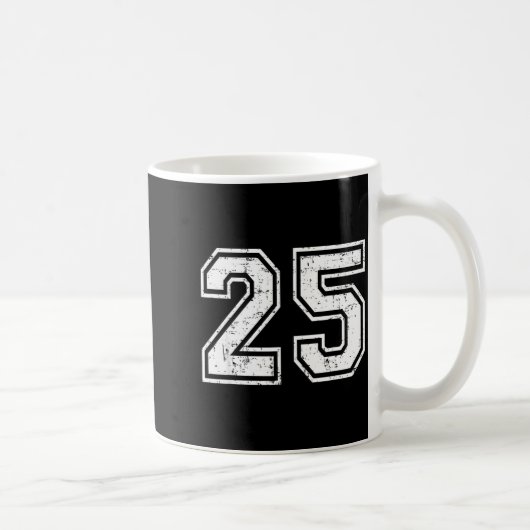 25 Number Twenty-five Team Srts Nge Varsity Matchi コーヒーマグカップ (右)