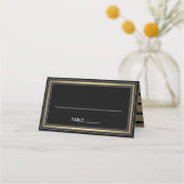 25 Pack Elegant Border Black & Gold Escort Cards プレイスカード (正面)