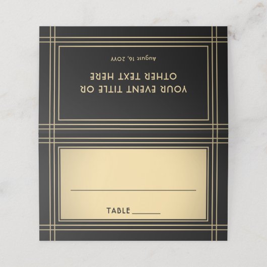 25 Pack Elegant Classic Black & Gold Escort Cards プレイスカード (外部開封)