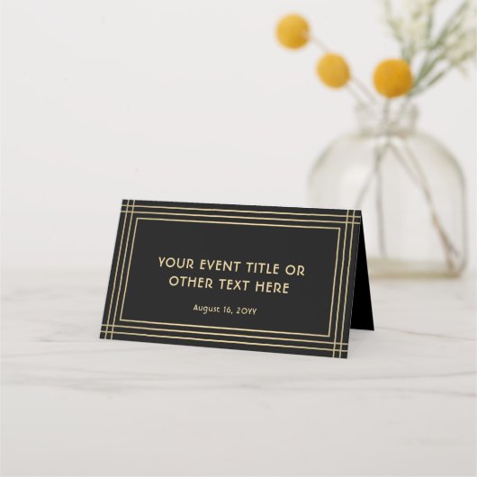 25 Pack Elegant Classic Black & Gold Escort Cards プレイスカード (裏面)