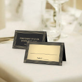 25 Pack Elegant Classic Black & Gold Escort Cards プレイスカード