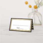 25 Pack Elegant Modern Black & Gold Escort Cards プレイスカード (正面)