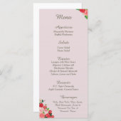 25 Pink and Red Roses披露宴メニューカード メニュー (正面/裏面)