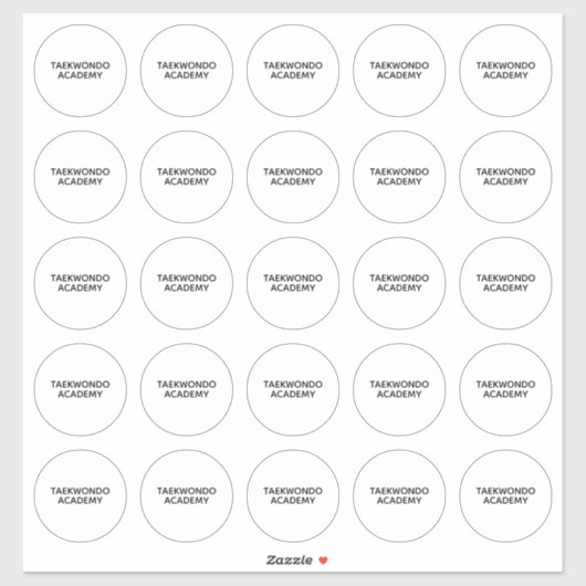 25 White Custom Taekwondo Floor Stickers 2.25" シール (シート)