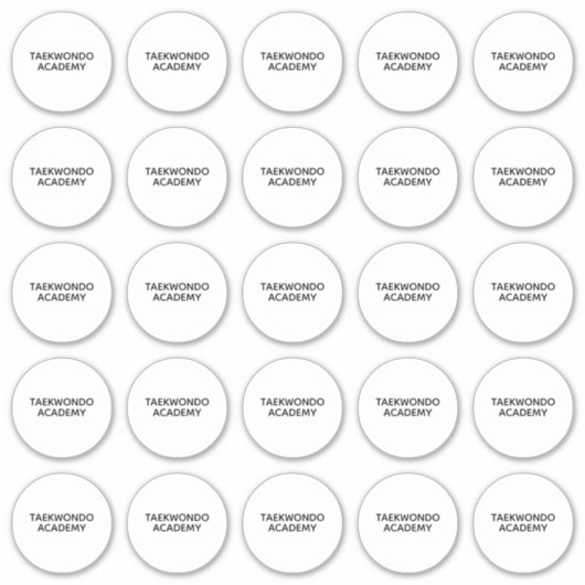 25 White Custom Taekwondo Floor Stickers 2.25" シール (正面)