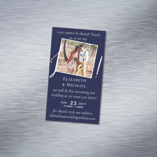 25 x磁気の結婚ライブストリーミング日付を保存 マグネット名刺 (インサイチュ)