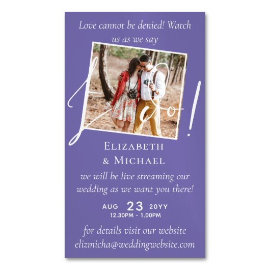 25 x磁気の結婚ライブストリーミング日付を保存 マグネット名刺 (正面縦)