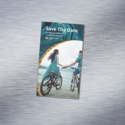 25 X磁気ゲート金ゴールド写真結婚の日救付き マグネット名刺 (インサイチュ)