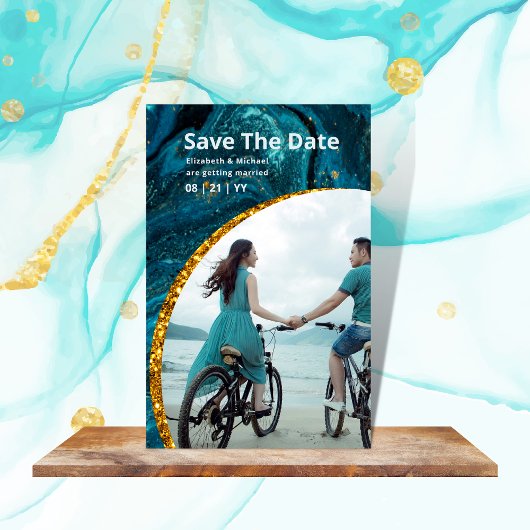 25 X磁気ゲート金ゴールド写真結婚の日救付き マグネット名刺