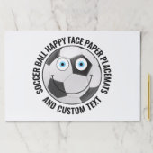 25 x Custom Soccer BLUE EYES Happy Face Placemat ペーパーパッド (インサイチュ)