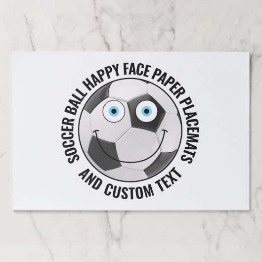 25 x Custom Soccer BLUE EYES Happy Face Placemat ペーパーパッド (正面)