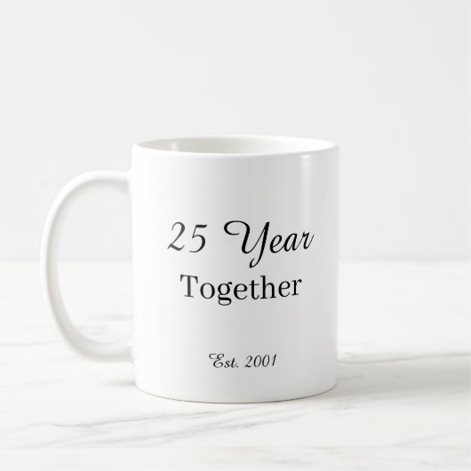 25 Year Anniversary Mug -First Wedding Anniversary コーヒーマグカップ (左)