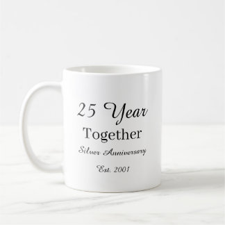 25 Year Anniversary Mug-Silver Wedding Anniversary コーヒーマグカップ
